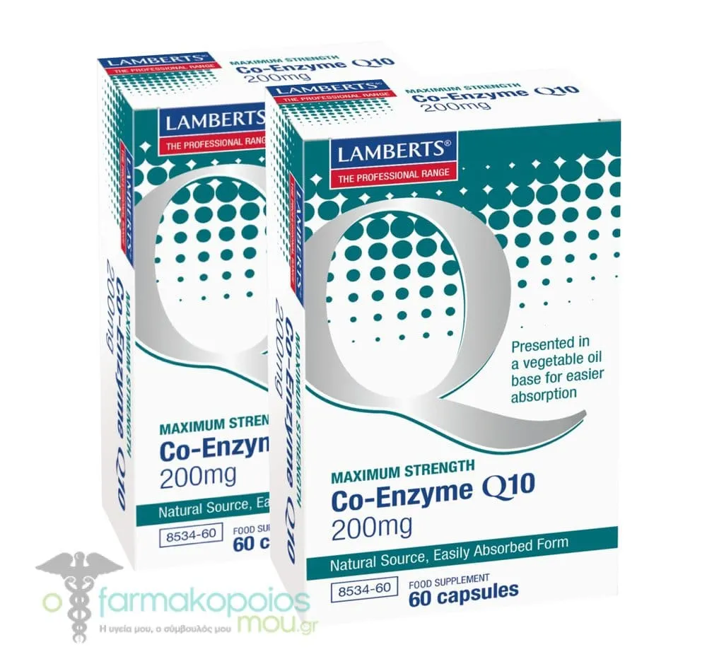 2x Lamberts Co-Enzyme Q10 200mg, 2x60caps