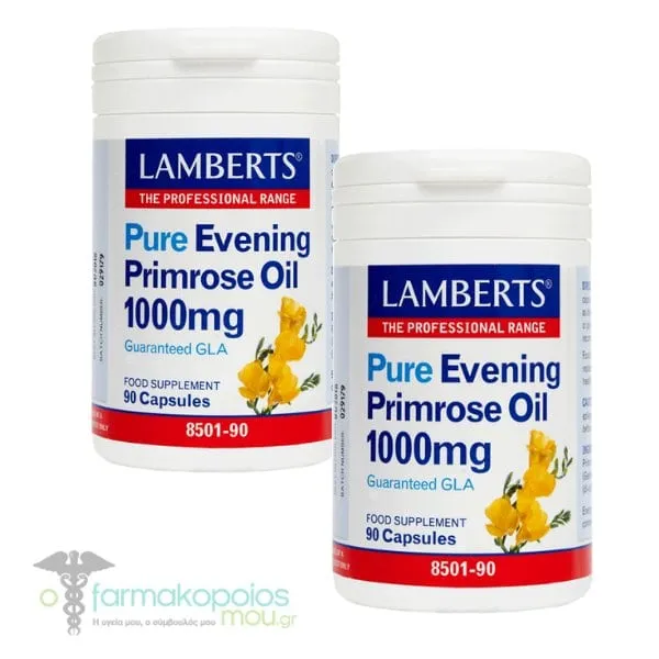 2x Lamberts Pure Evening Primrose Oil 1000mg, 2x90caps
