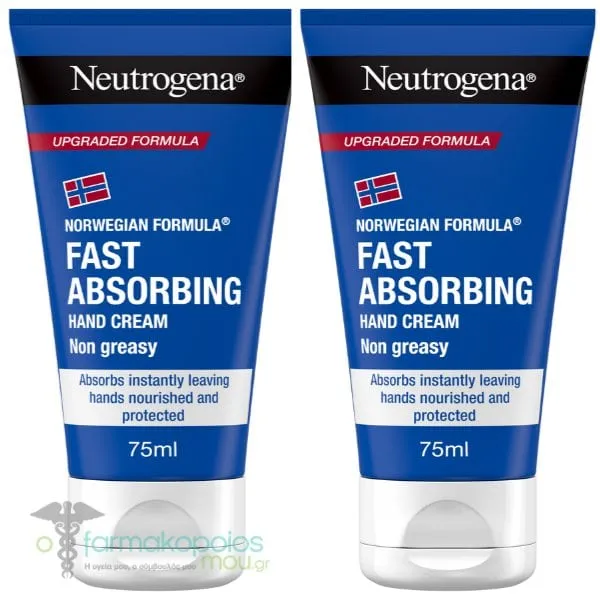 2x Neutrogena Fast Absorbing Hand Cream, 2x75ml