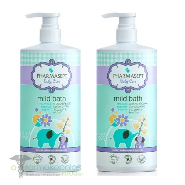 2x Pharmasept Baby Care Mild Bath for Hair & Body, 2x1lt