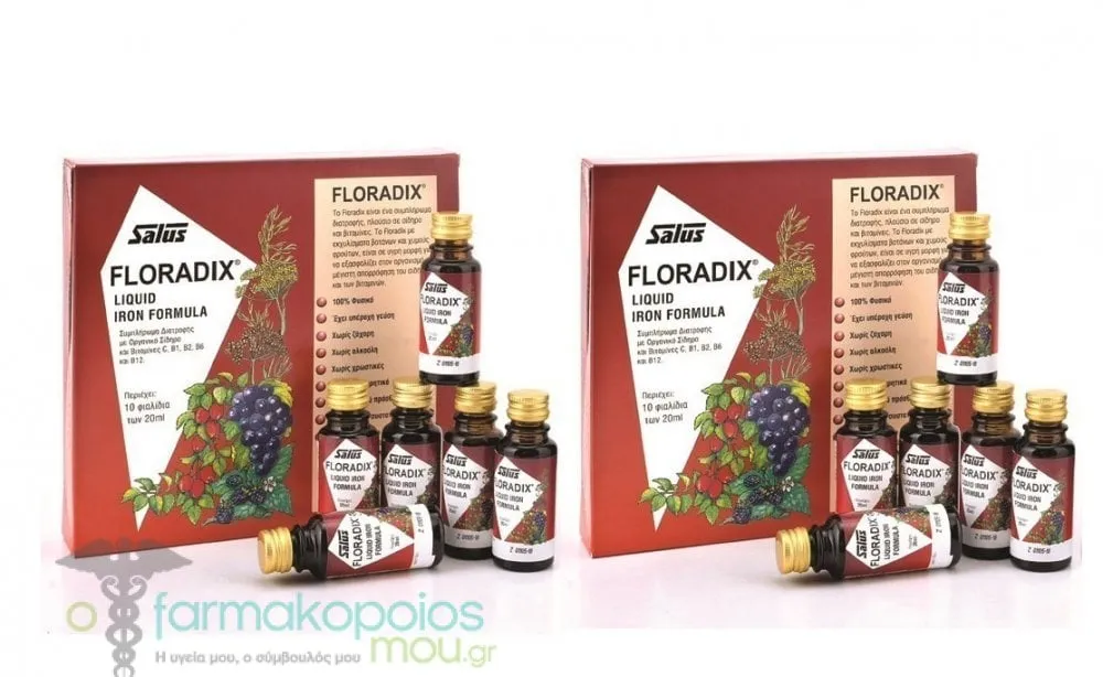 2x Power of Nature Floradix Liquid Iron Formula, 2x(10x20ml)