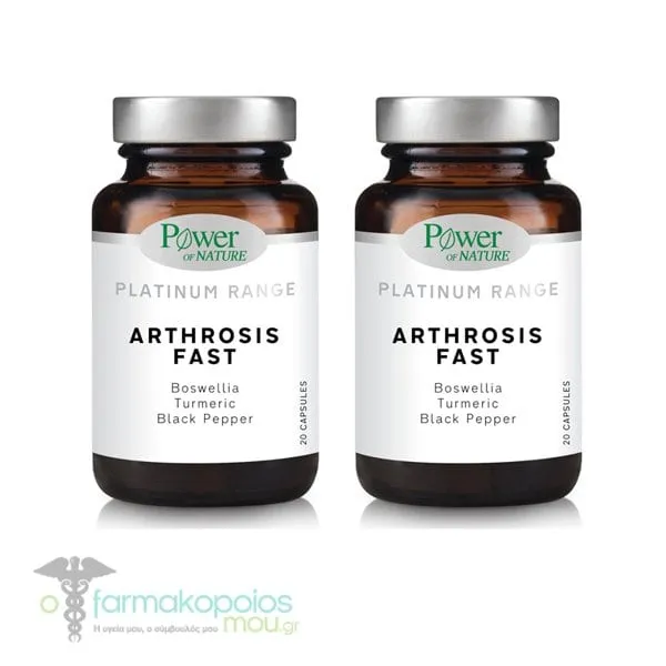 2x Power of Nature Platinum Range Arthrosis Fast, 2x20caps