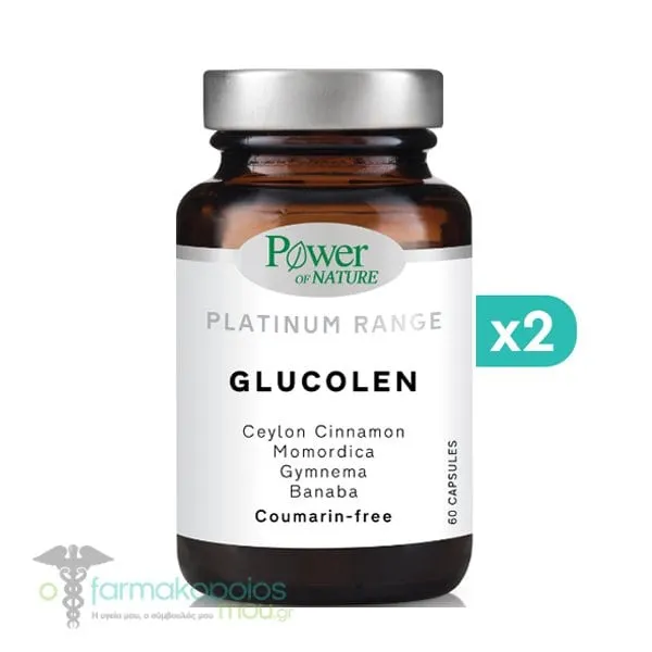 2x Power of Nature Platinum Range Glucolen, 2x60caps