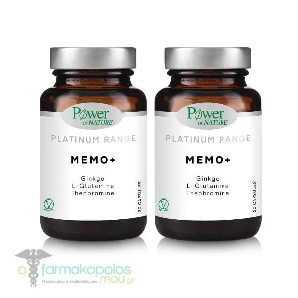 2x Power of Nature Platinum Range Memo+, 2x30caps