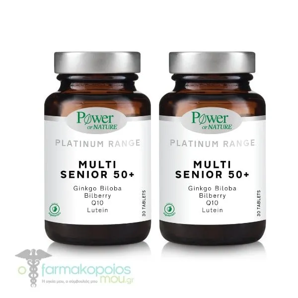 2x Power of Nature Platinum Range Multi Senior 50+, 2x30tabs