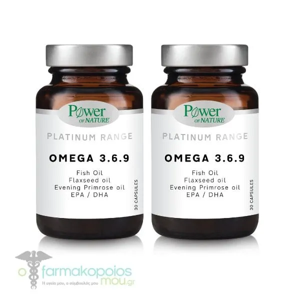 2x Power of Nature Platinum Range Omega 3.6.9, 2x30caps