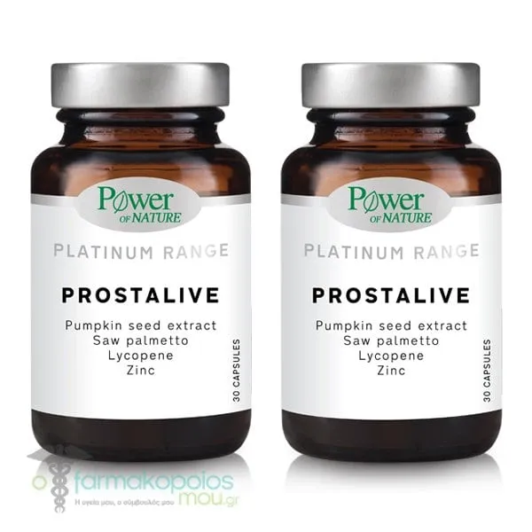 2x Power of Nature Platinum Range Prostalive, 2x30caps