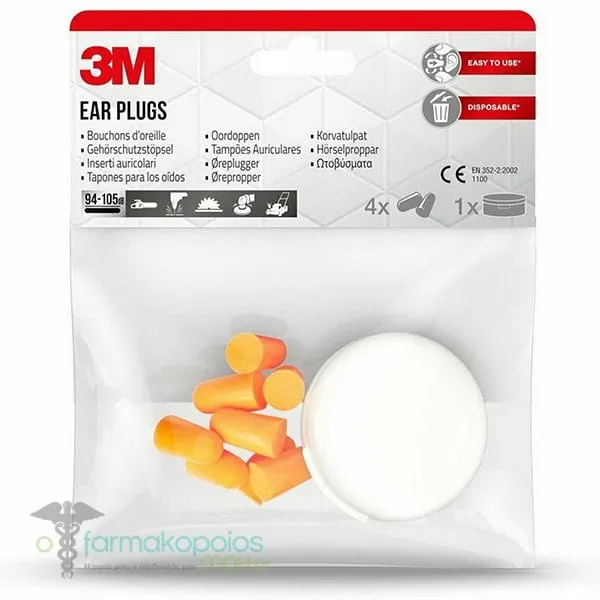 3M Earplugs Foam Earplugs With Case, 8pcs