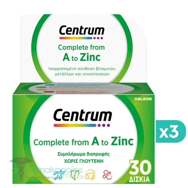 3x Centrum A to Zinc, 3x30tabs