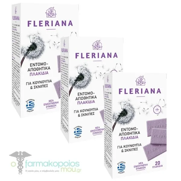 3x Fleriana Natural Insect Repellent Tablets, 3x20pcs