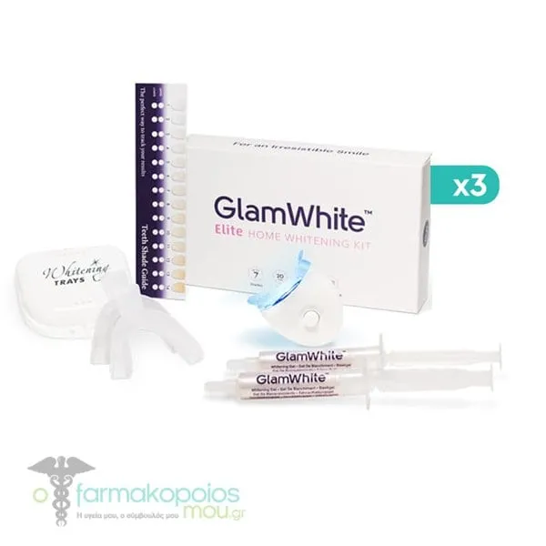 3x GlamWhite Elite Home Whitening Kit, 3x1pcs