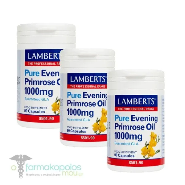 3x Lamberts Pure Evening Primrose Oil 1000mg, 3x90caps