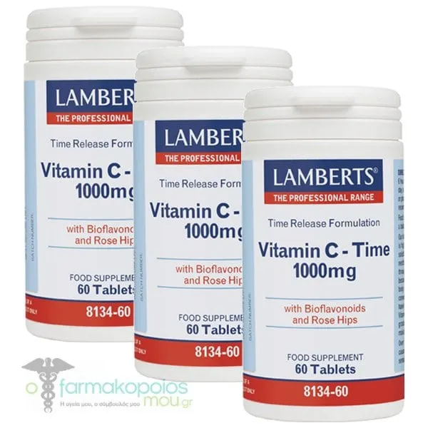 3x Lamberts Vitamin C - Time 1000mg, 3x60tabs