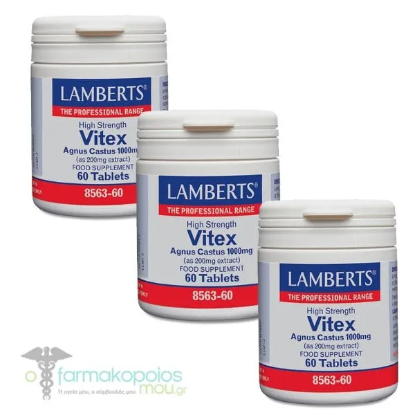 3x Lamberts Vitex Agnus Castus 1000mg, 3x60tabs