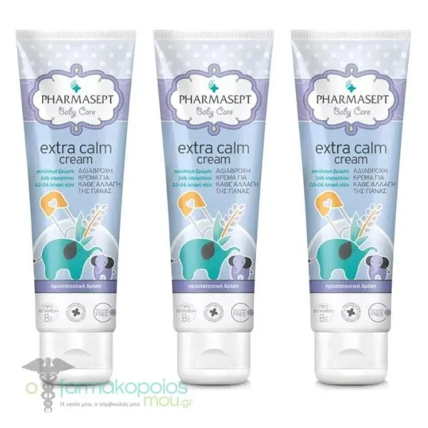 3x Pharmasept Baby Care Extra Calm Cream for Diaper Change, 3x150ml
