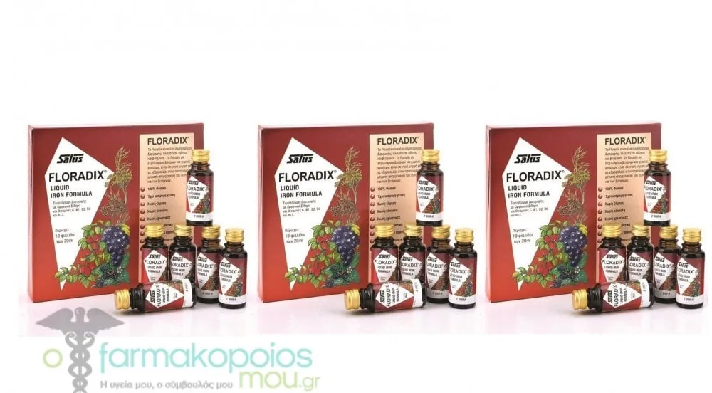 3x Power of Nature Floradix Liquid Iron Formula, 3x(10x20ml)