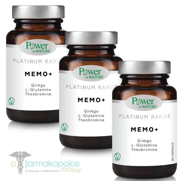 3x Power of Nature Platinum Range Memo+, 3x30caps