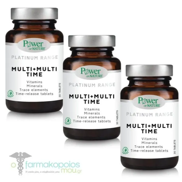 3x Power of Nature Platinum Range Multi + Multi Time, 3x30tabs