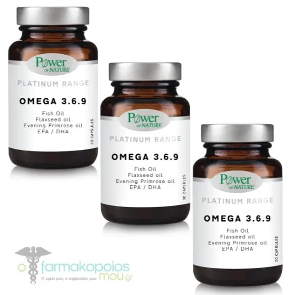 3x Power of Nature Platinum Range Omega 3.6.9, 3x30caps