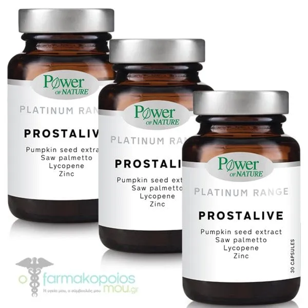 3x Power of Nature Platinum Range Prostalive, 3x30caps