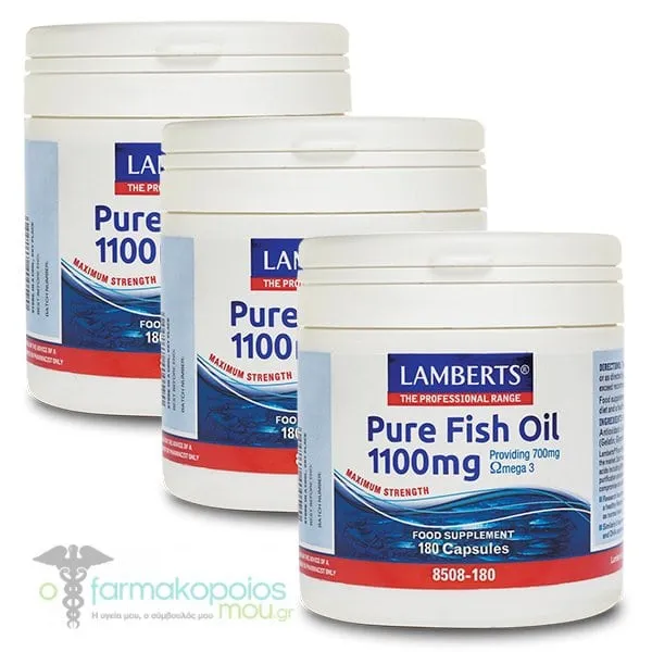 3x Pure Fish Oil 1100mg, 3x180caps