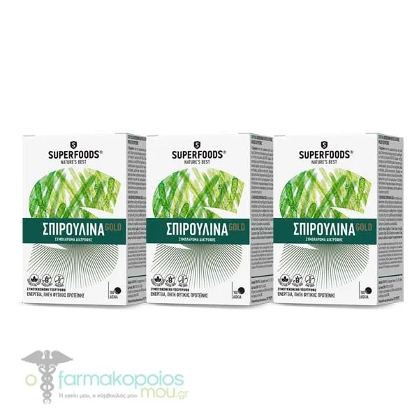 3 x Superfoods Spirulina Gold, 3 x 180veg.caps