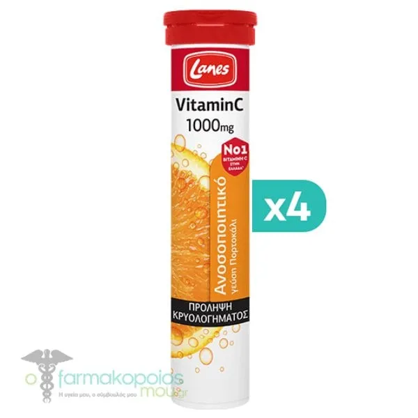 4x Lanes Vitamin C 1000mg, 4x20eff.tabs