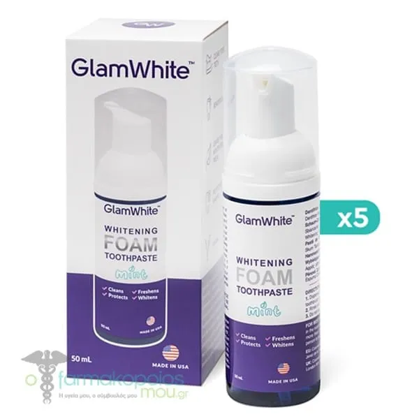 5x GlamWhite Whitening Foam, 5x50ml