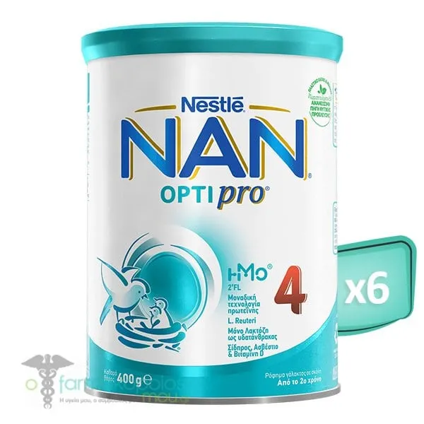 6 x Nestle Nan Optipro 4 Baby Milk 2Y+, 6 x 400gr