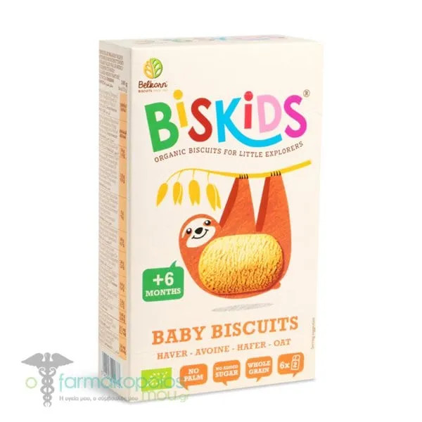 Organic Wholemeal Baby Biscuits with Oats for Babies 6m+, 120g