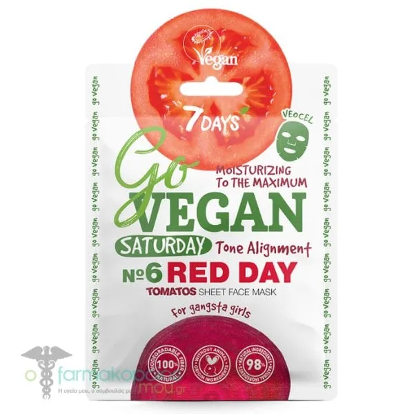 7DAYS GoVegan Sheet Mask RED DAY, 25g