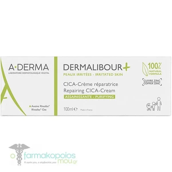A-Derma Dermalibour + Repairing Cica-Cream, 100ml