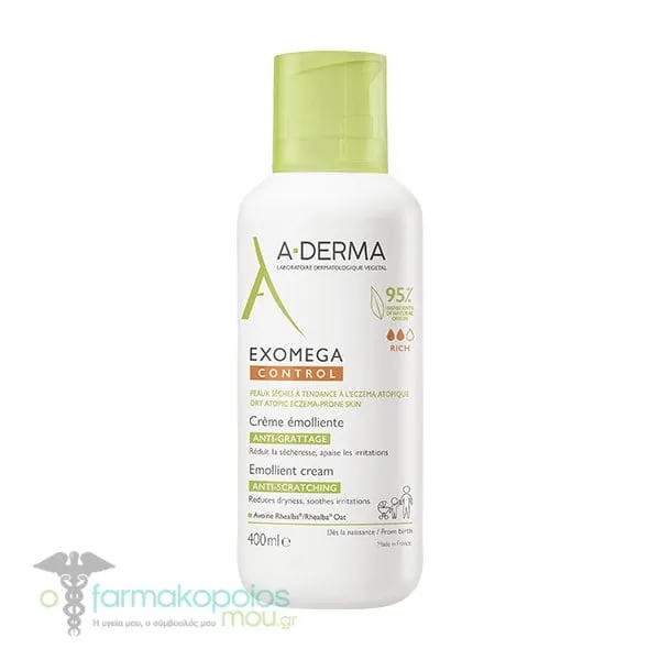 A-Derma Exomega Control Anti-Scratching Emollient Cream, 400ml