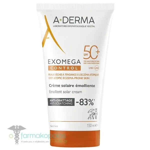 A-Derma Exomega Control Emollient Solar Cream SPF50+, 150ml