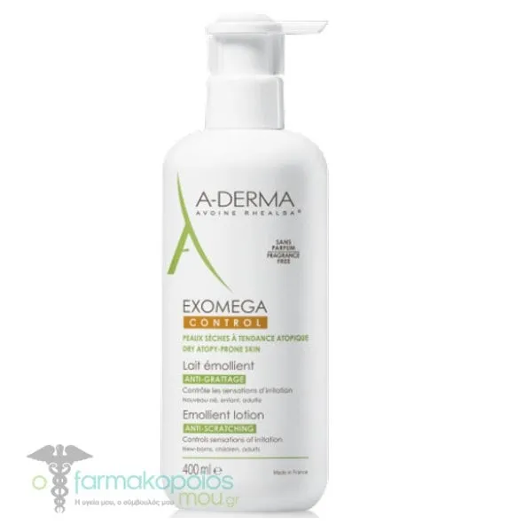 A-Derma Exomega Control Emollient Lotion Anti-Scratching, 400ml