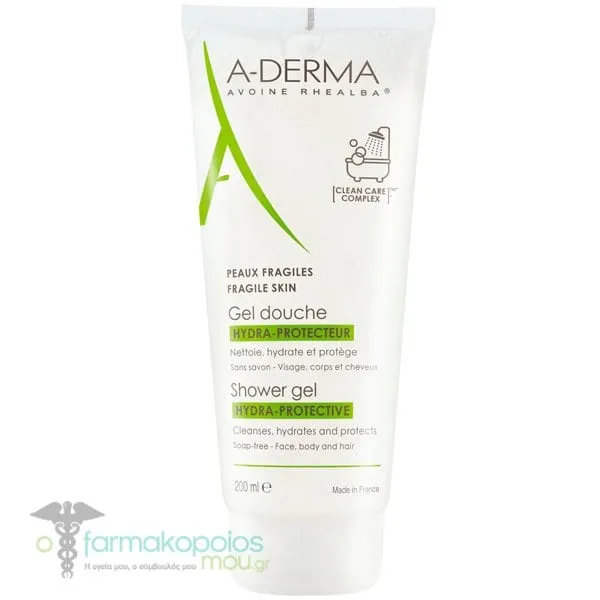 A-Derma Hydra-Protective Shower Gel Τζελ Καθαρισμού για όλη την Οικογένεια, 200ml