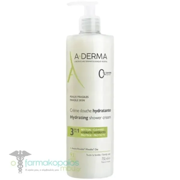 A-Derma Peaux Fragiles 3in1 Hydrating Shower Cream, 750ml