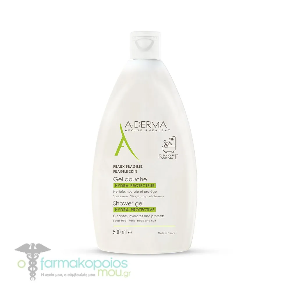 A-Derma Hydra-Protective Shower Gel for Fragile Skin, 500ml