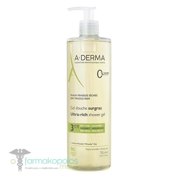 A-Derma The Essentials Tζέλ Καθαρισμού για Ξηρό Δέρμα - Θρεπτικό Αφρόλουτρο, 750ml