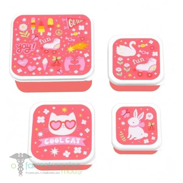 A Little Lovely Company Lunch & Snack Box, 4pcs - Fun