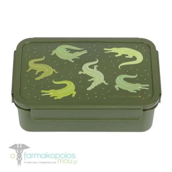 A Little Lovely Company Bento Lunch Box, 1pc - Crocodiles