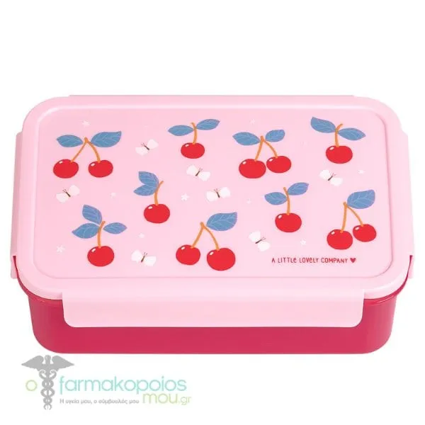 A Little Lovely Company Bento Lunch Box Δοχείο Φαγητού με Χωρίσματα 1.2lt, 1τεμ - Cherries