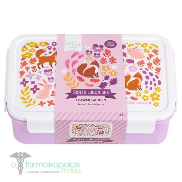 A Little Lovely Company Bento Lunch Box Δοχείο Φαγητού με Χωρίσματα 1.2lt, 1τεμ - Flower Garden