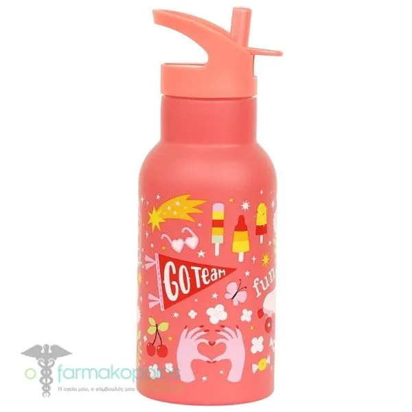 A Little Lovely Company Stainless Steel Drink Bottle, 350ml - Fun