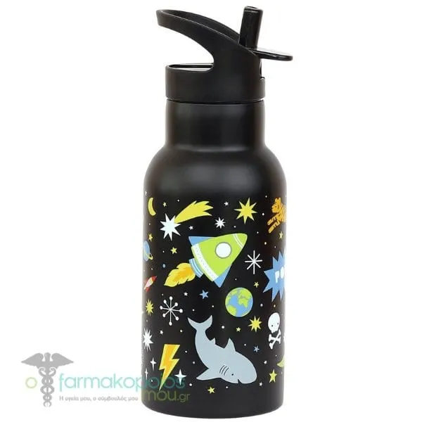 A Little Lovely Company Stainless Steel Drink Bottle, 350ml - Galaxy