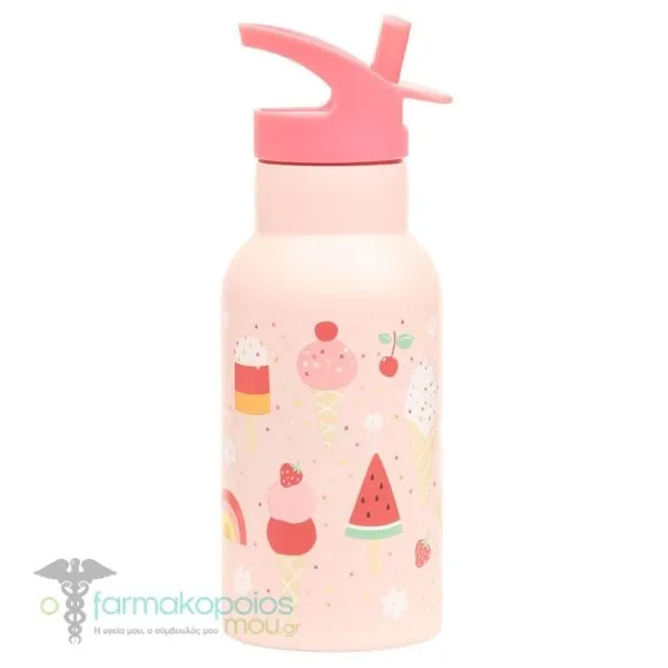 A Little Lovely Company Stainless Steel Drink Bottle, 350ml - Ice-Cream