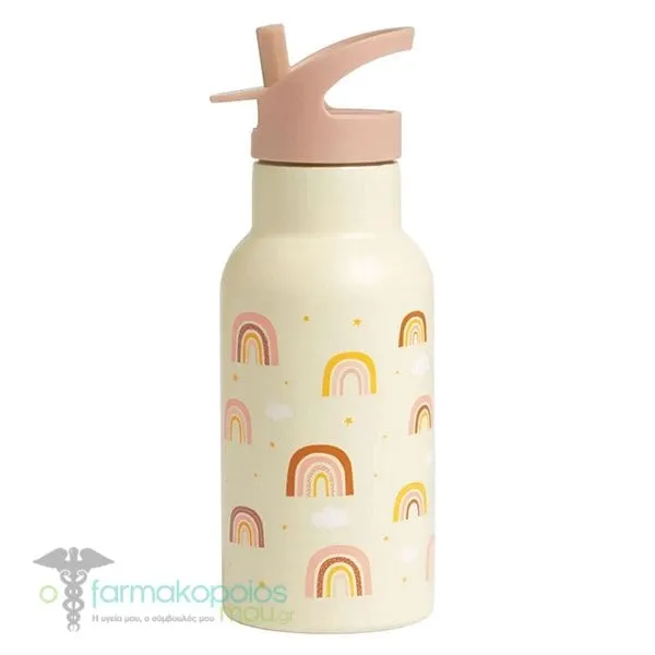A Little Lovely Company Stainless Steel Drink Bottle, 350ml - Rainbows