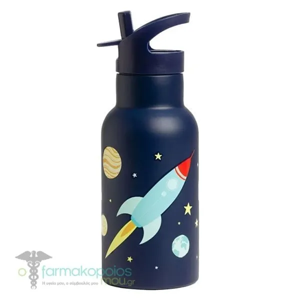 A Little Lovely Company Stainless Steel Drink Bottle, 350ml - Space