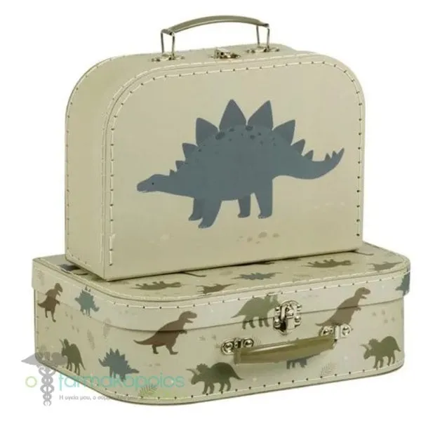 A Little Lovely Company Suitcase Set of Two, 2pcs - Dinosaurs
