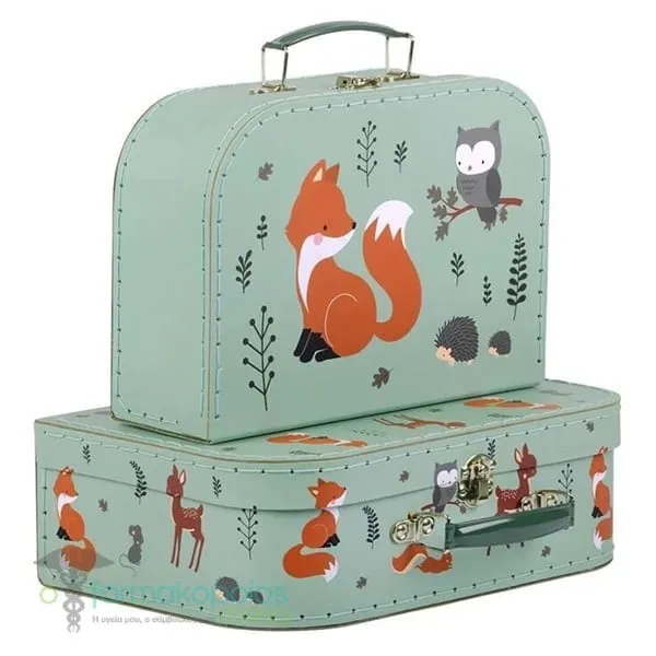 A Little Lovely Company Suitcase Set of Two, 2pcs - Forest Friends